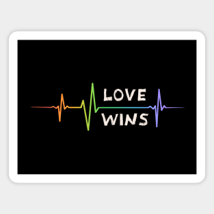 Love Wins Rainbow Heartbeat Pride Shirt, LGBTQ Pride, Gay Shirt, Lesbian Shirt, Gift for Gay Lesbian, Queer Pride Month Magnet